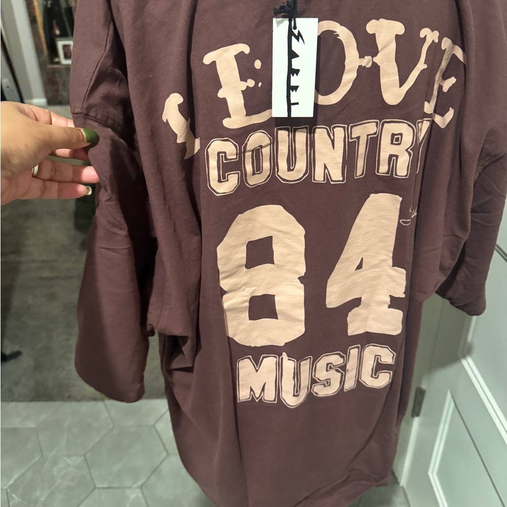 NEW SABBI Palm Beach Ranch Brown 'BBT Rodeo' Graphic woman’s Shirt - Picture 5 of 9